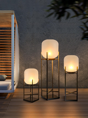 Novara - Contemporary Lantern Style Outdoor Floor Lamp, Solar Powered