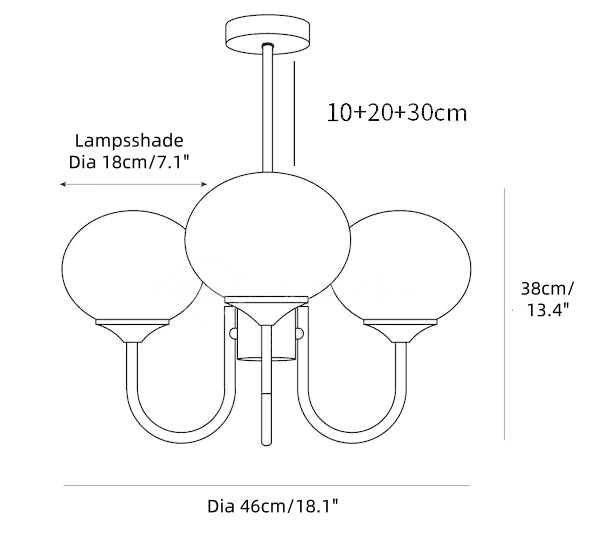 Lollipop - Painted Glass Lampshade Pendant Lighting, White/Pink/Creamy LUMINORLIGHTING