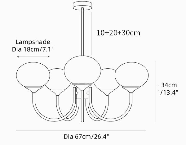 Lollipop - Painted Glass Lampshade Pendant Lighting, White/Pink/Creamy LUMINORLIGHTING