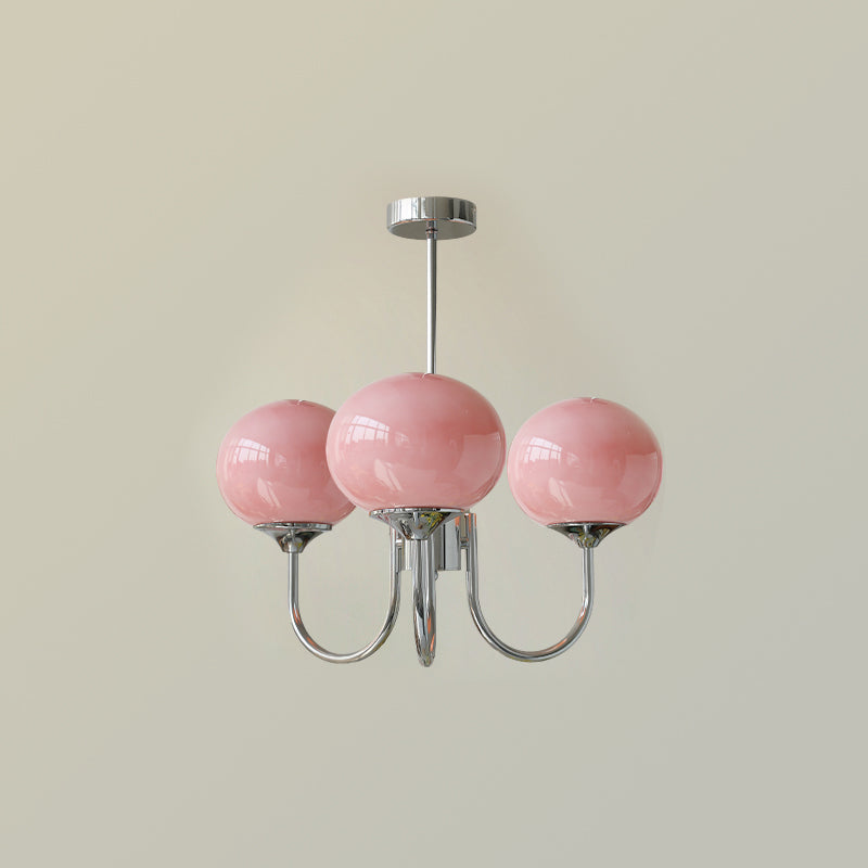 Lollipop - Painted Glass Lampshade Pendant Lighting, White/Pink/Creamy LUMINORLIGHTING