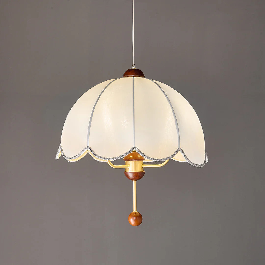 Victoria Retro Pedal Pendant Lamp, Fabric & Wood Decor, 3 Style LUMINORLIGHTING