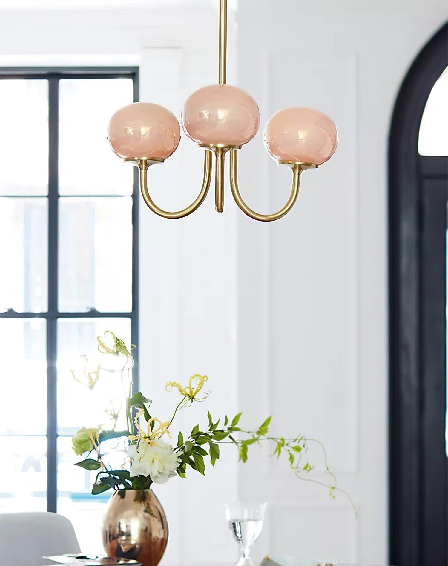 Lollipop - Painted Glass Lampshade Pendant Lighting, White/Pink/Creamy LUMINORLIGHTING