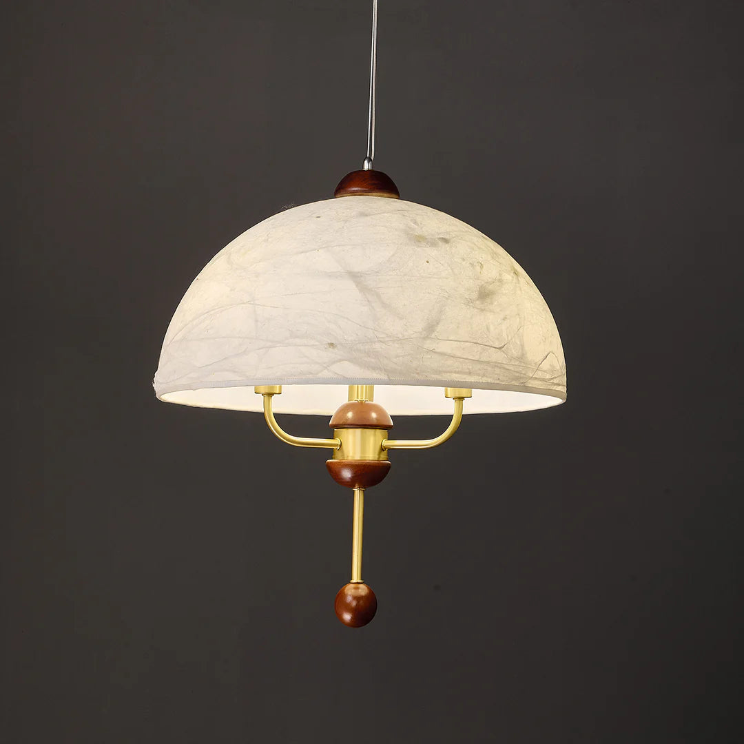 Victoria Retro Pedal Pendant Lamp, Fabric & Wood Decor, 3 Style LUMINORLIGHTING
