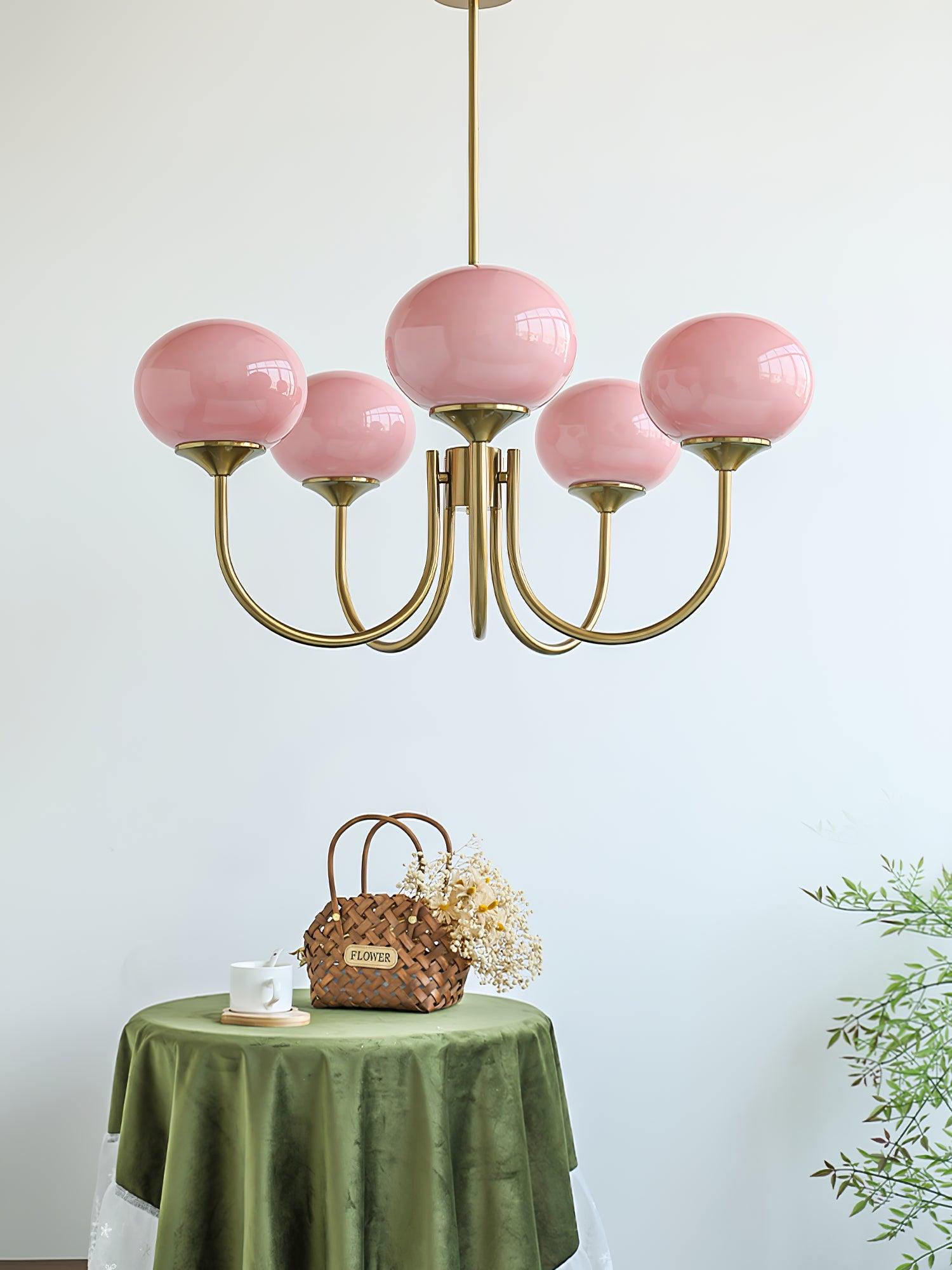Lollipop - Painted Glass Lampshade Pendant Lighting, White/Pink/Creamy LUMINORLIGHTING