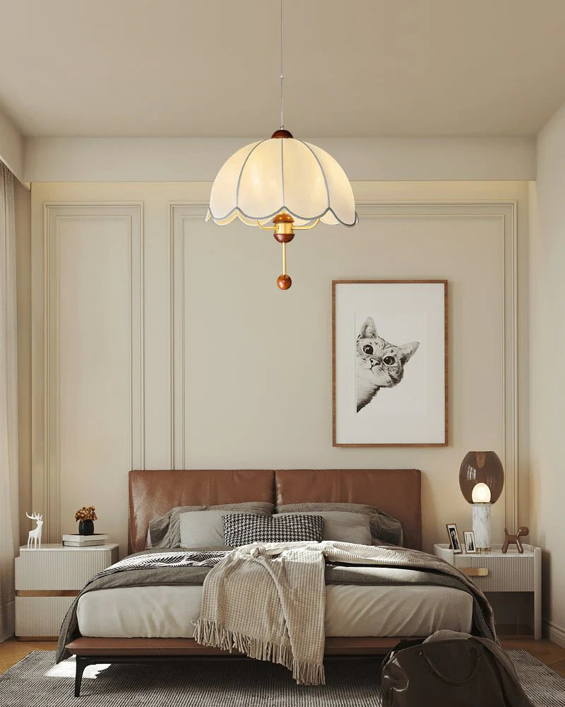 Victoria Retro Pedal Pendant Lamp, Fabric & Wood Decor, 3 Style LUMINORLIGHTING