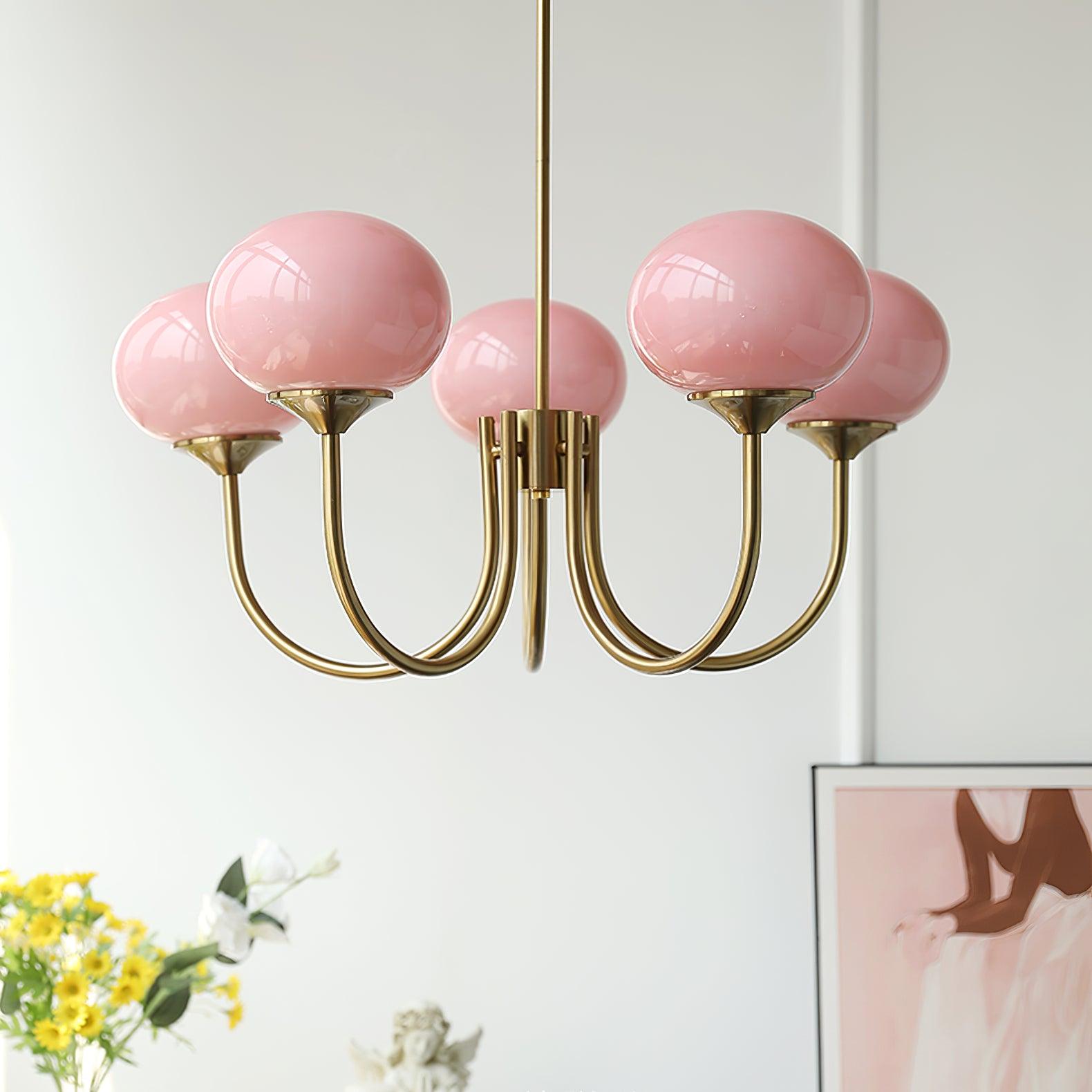 Lollipop - Painted Glass Lampshade Pendant Lighting, White/Pink/Creamy LUMINORLIGHTING