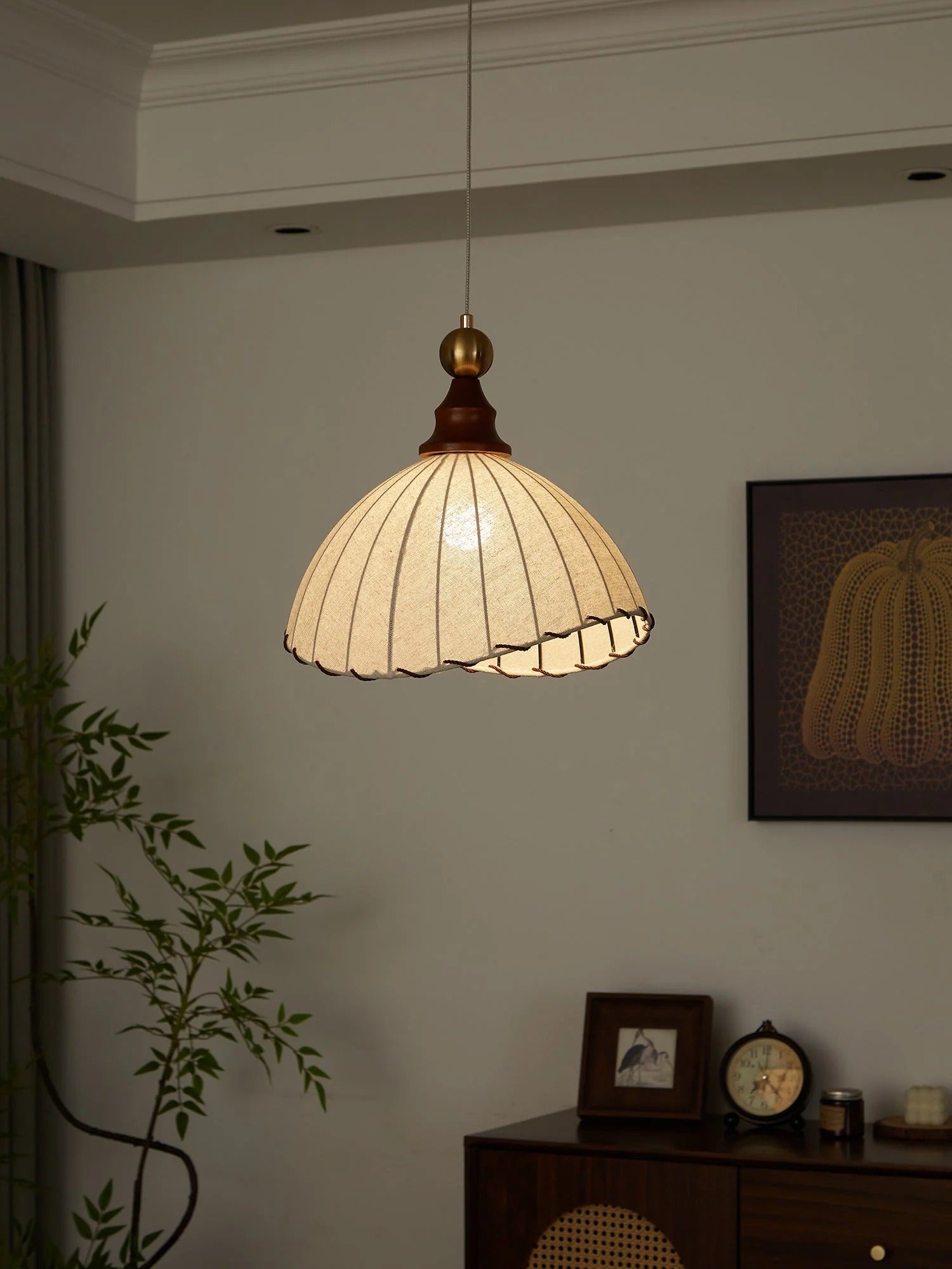 Lucette - Conch Shell Fabric Pendant Lamp LUMINORLIGHTING