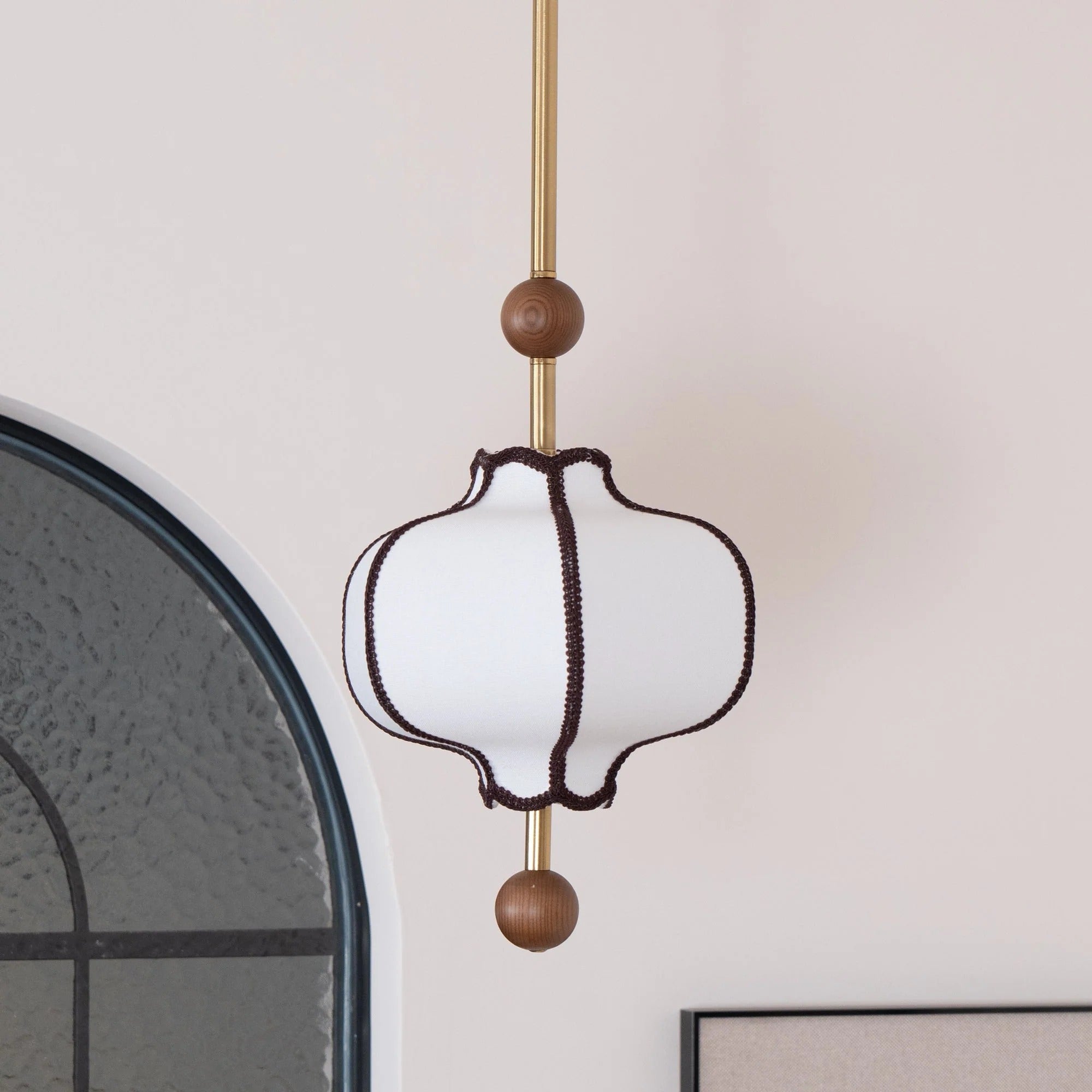 Lucette - New Asian Lantern Shape Fabric Pendant Light LUMINORLIGHTING