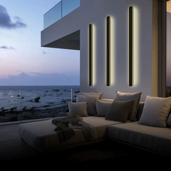 Minimalist - Linear Design LED Outdoor Wall Light For Outdoor, Black, IP67