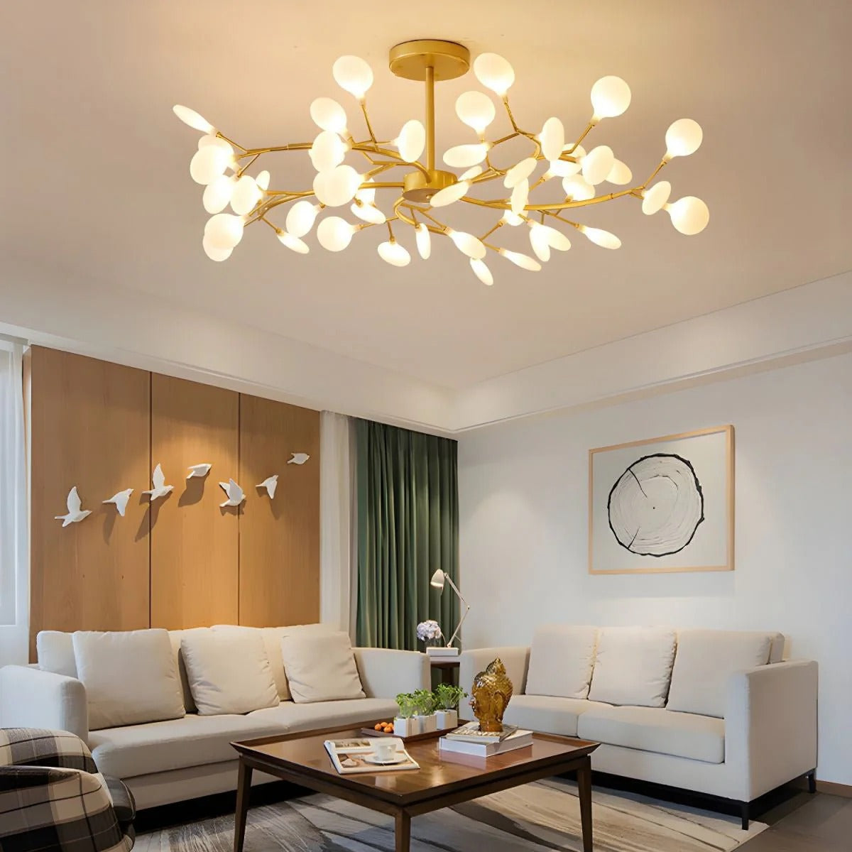 NYXORA - Contemporary Firefly Multi-Branch Chandelier, Gold/Black LUMINORLIGHTING