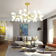 NYXORA - Contemporary Firefly Multi-Branch Chandelier, Gold/Black LUMINORLIGHTING