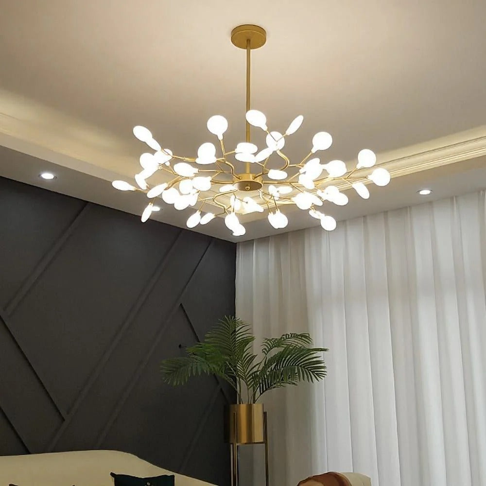 NYXORA - Contemporary Firefly Multi-Branch Chandelier, Gold/Black LUMINORLIGHTING
