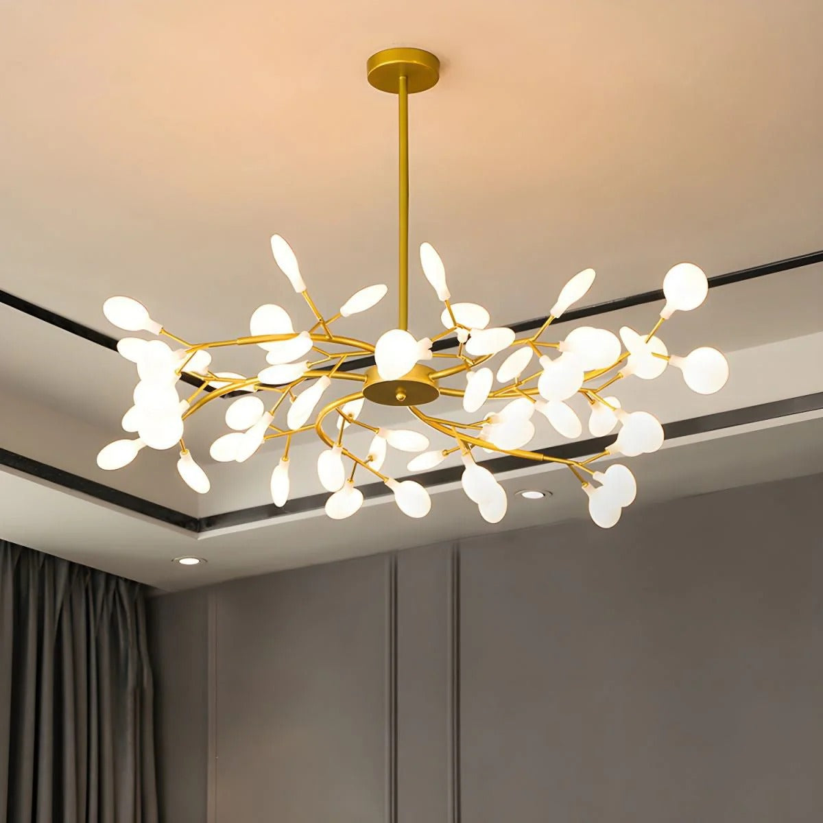 NYXORA - Contemporary Firefly Multi-Branch Chandelier, Gold/Black LUMINORLIGHTING