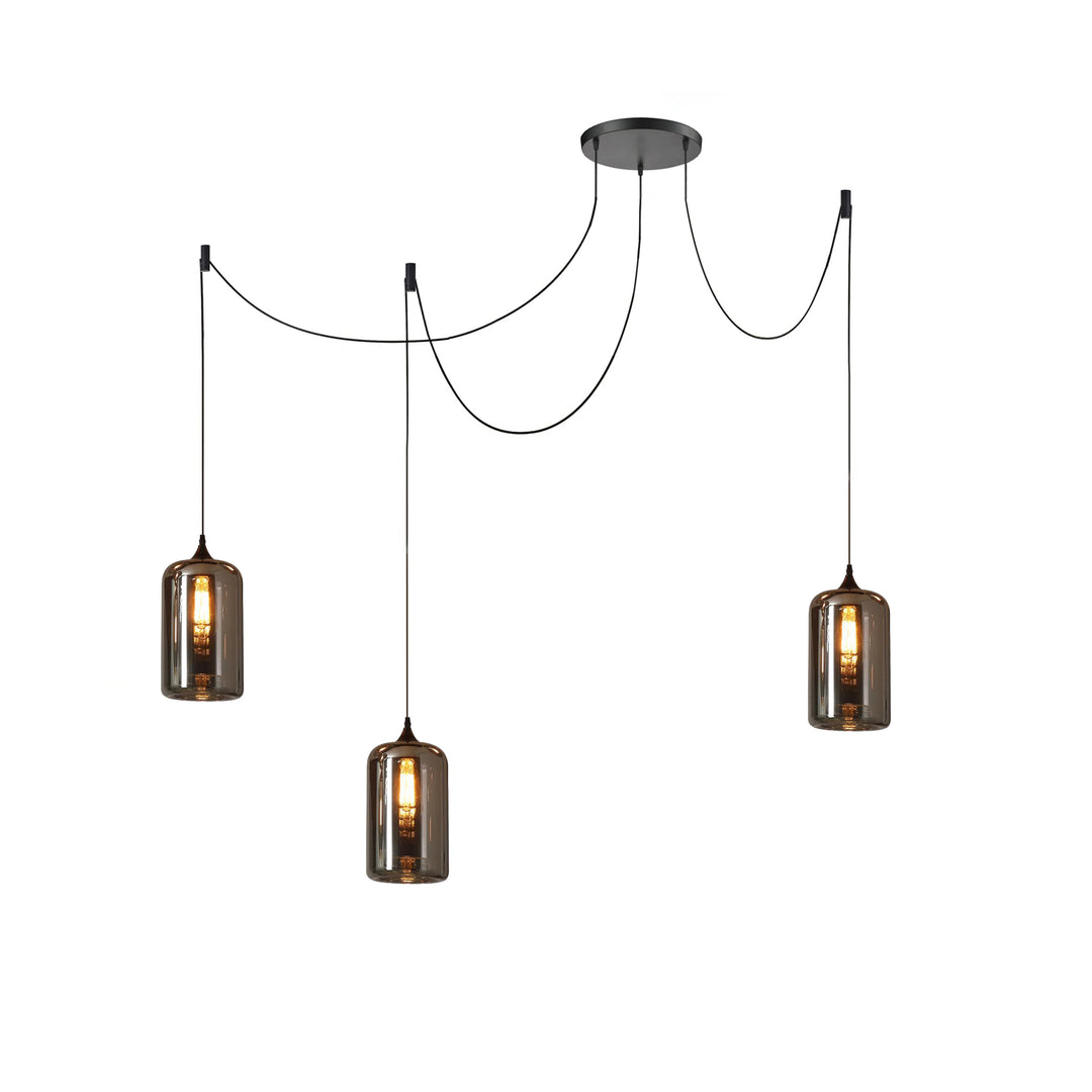 Obscura - Contemporary Style Smoked Glass Pendant Lamp, 5 Style LUMINORLIGHTING