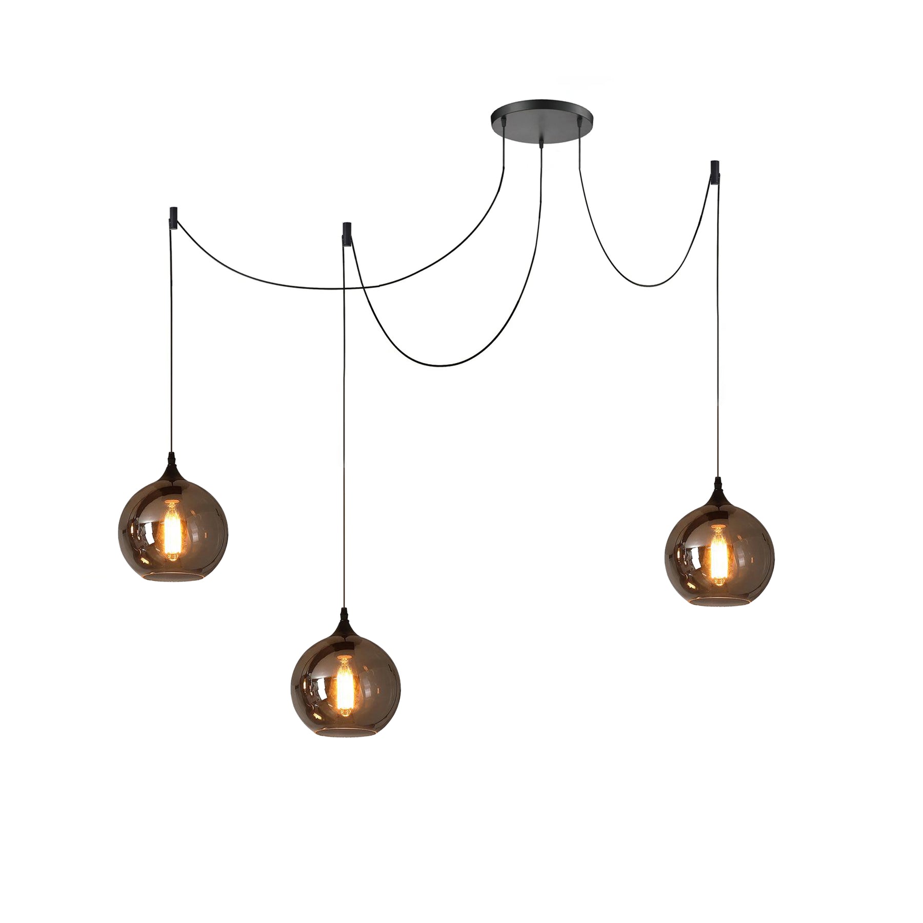 Obscura - Contemporary Style Smoked Glass Pendant Lamp, 5 Style LUMINORLIGHTING