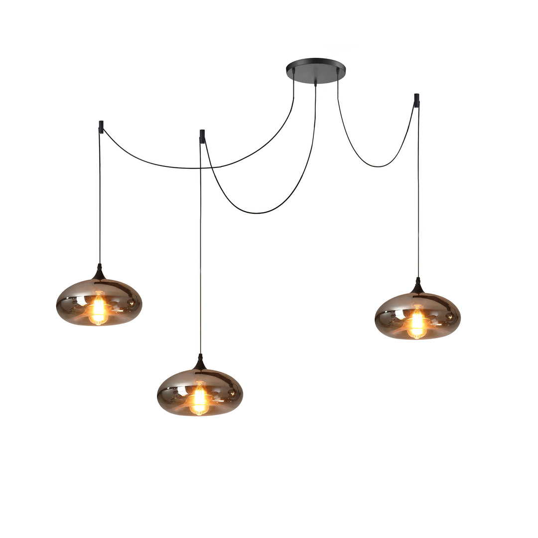 Obscura - Contemporary Style Smoked Glass Pendant Lamp, 5 Style LUMINORLIGHTING