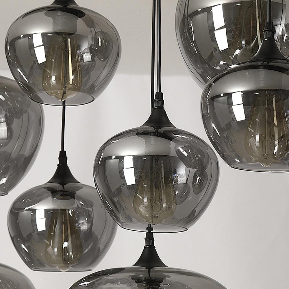 Obscura - Contemporary Style Smoked Glass Pendant Lamp, 5 Style LUMINORLIGHTING