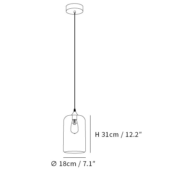 Obscura - Contemporary Style Smoked Glass Pendant Lamp, 5 Style LUMINORLIGHTING