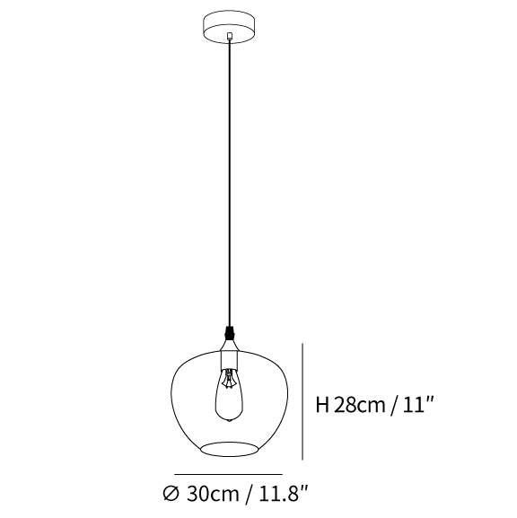Obscura - Contemporary Style Smoked Glass Pendant Lamp, 5 Style LUMINORLIGHTING