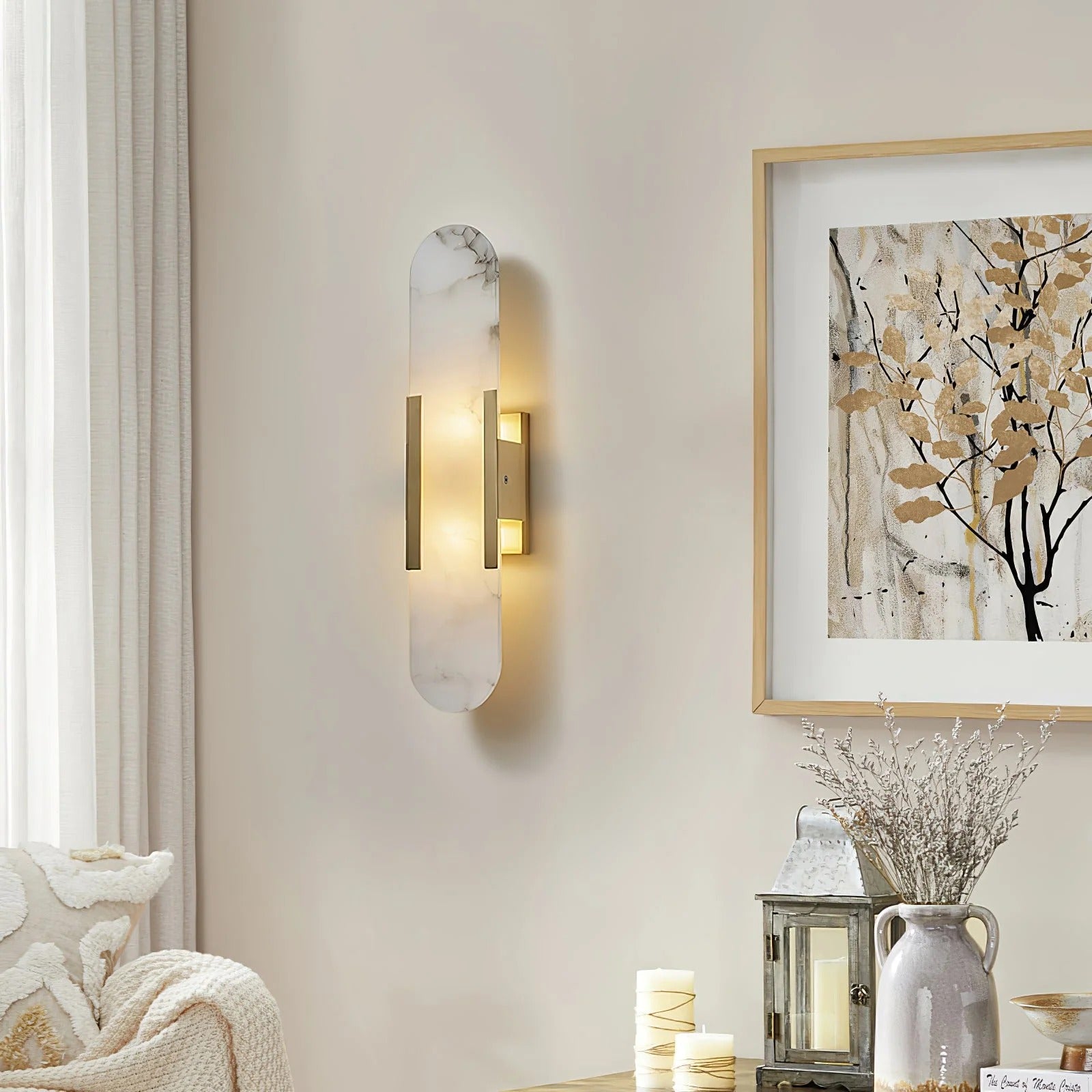 Serica - Elegant Alabaster Indoor Wall Llight, 2 Size LUMINORLIGHTING