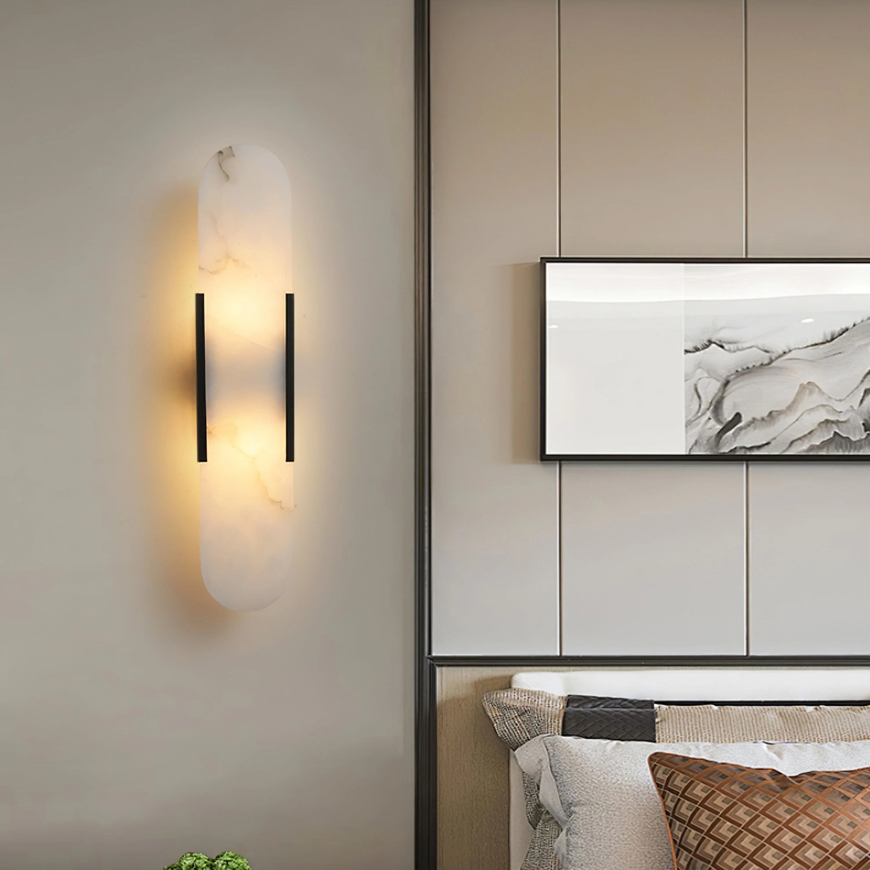 Serica - Elegant Alabaster Indoor Wall Llight, 2 Size LUMINORLIGHTING