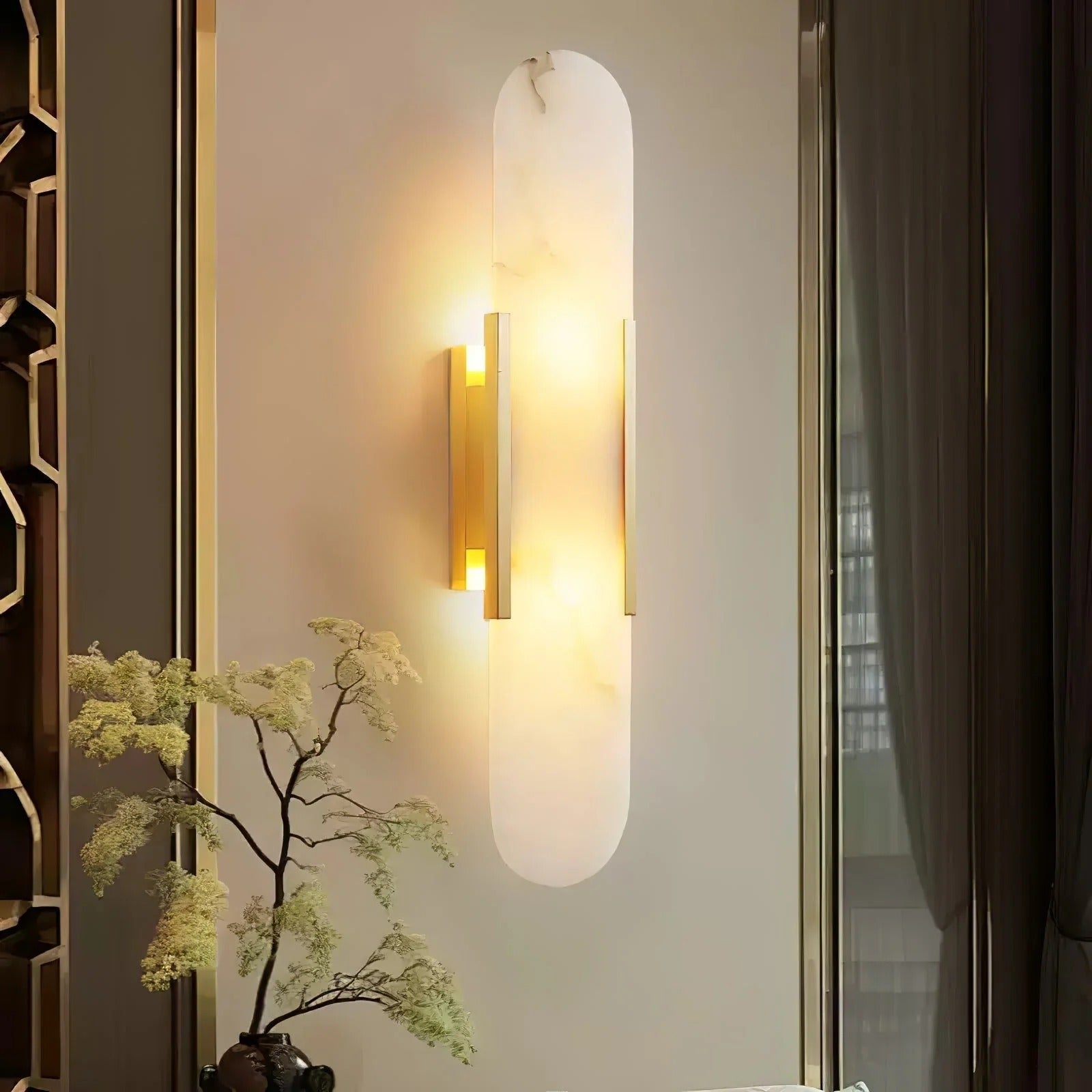 Serica - Elegant Alabaster Indoor Wall Llight, 2 Size LUMINORLIGHTING
