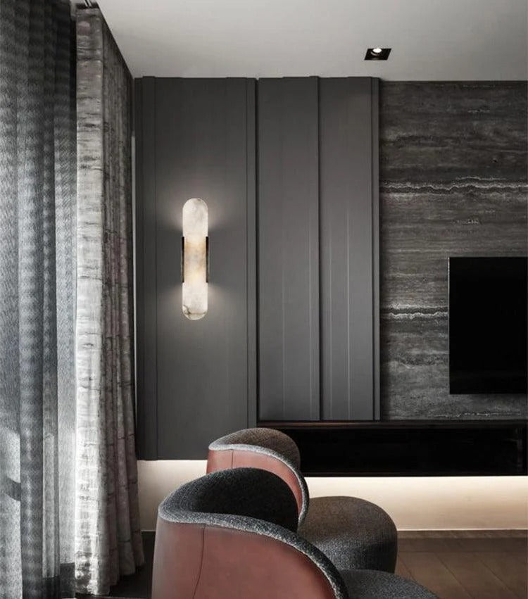 Serica - Elegant Alabaster Indoor Wall Llight, 2 Size LUMINORLIGHTING