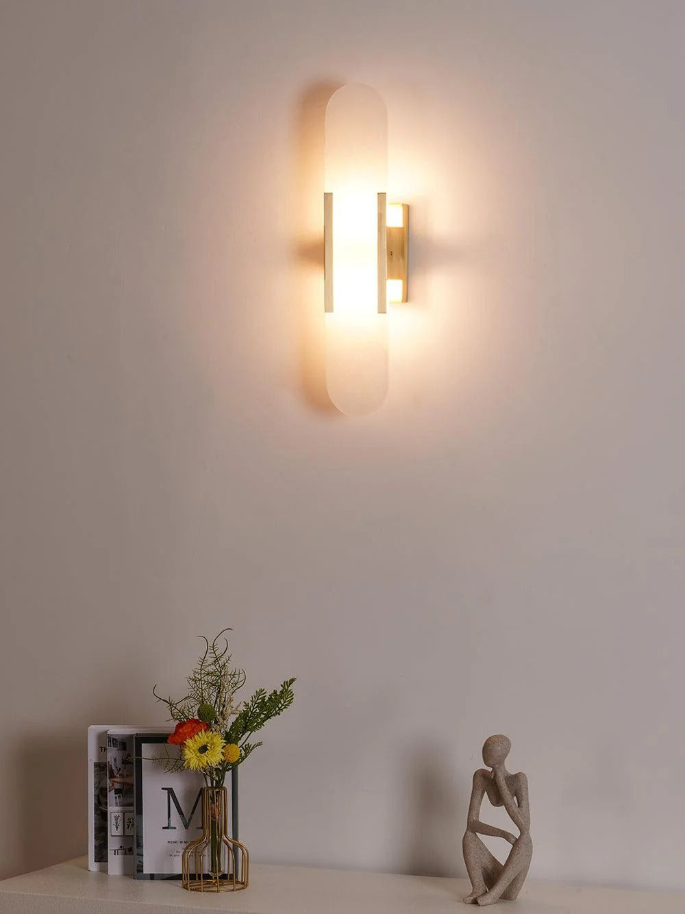 Serica - Elegant Alabaster Indoor Wall Llight, 2 Size LUMINORLIGHTING