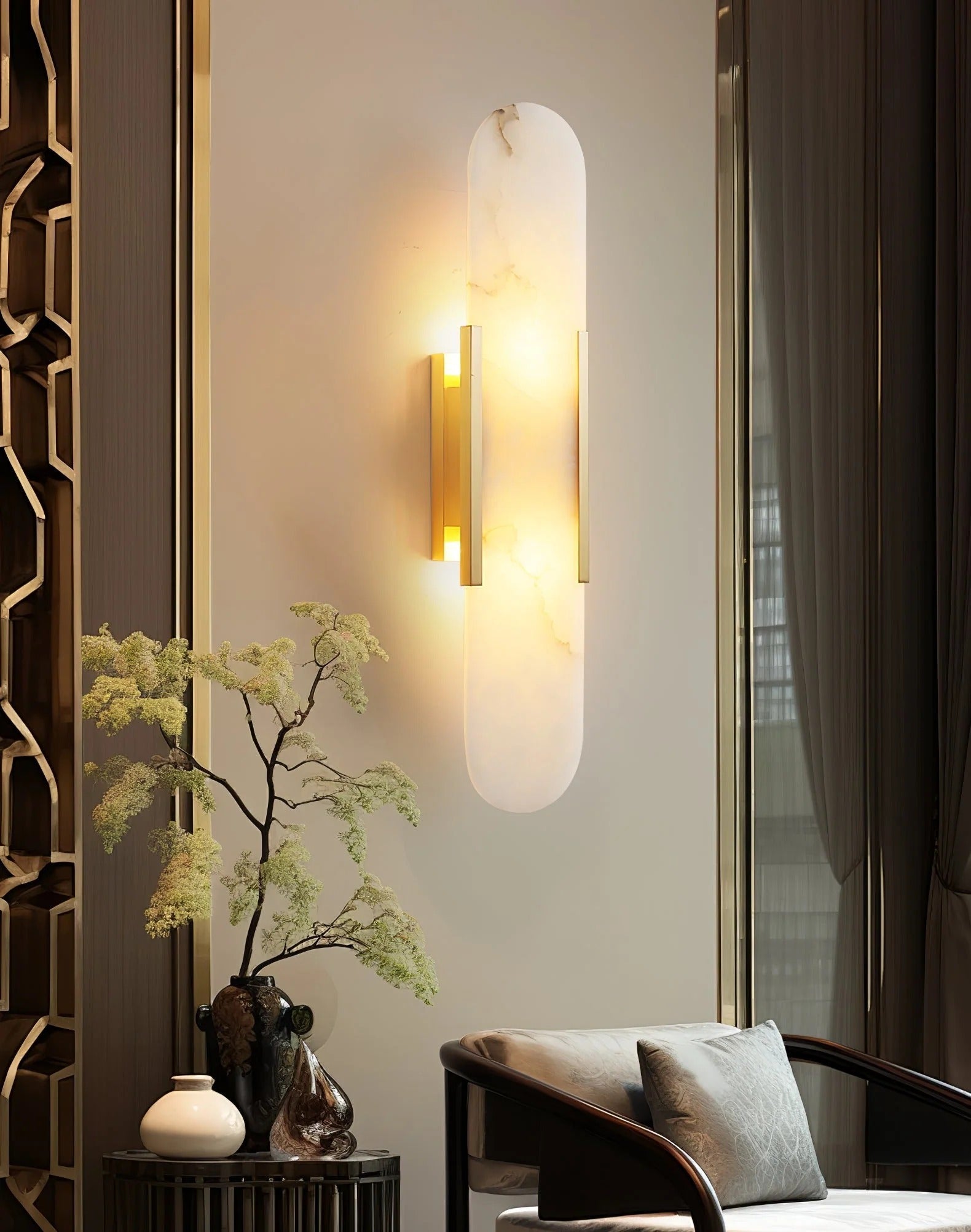 Serica - Elegant Alabaster Indoor Wall Llight, 2 Size LUMINORLIGHTING