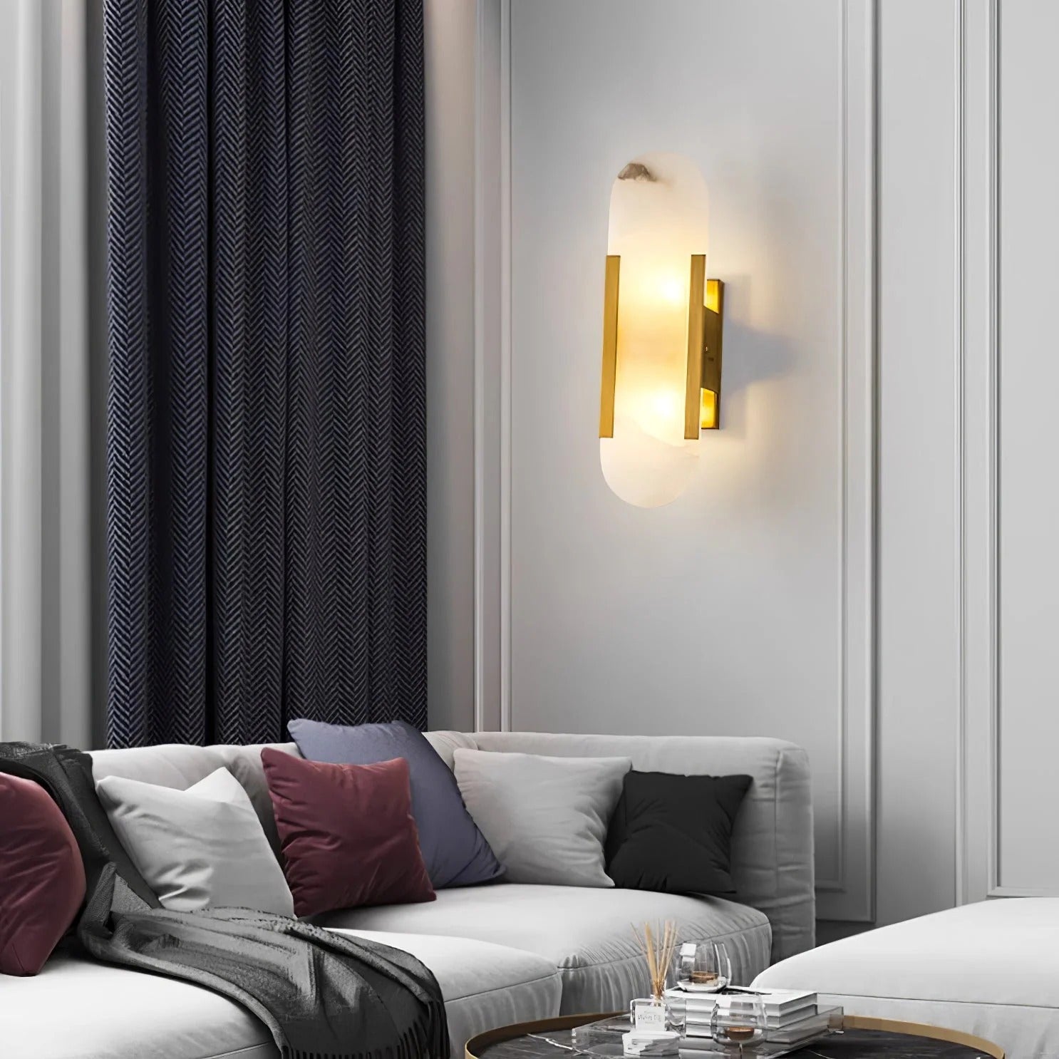 Serica - Elegant Alabaster Indoor Wall Llight, 2 Size LUMINORLIGHTING