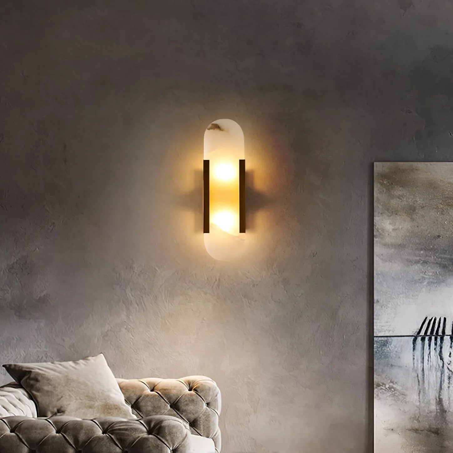 Serica - Elegant Alabaster Indoor Wall Llight, 2 Size LUMINORLIGHTING