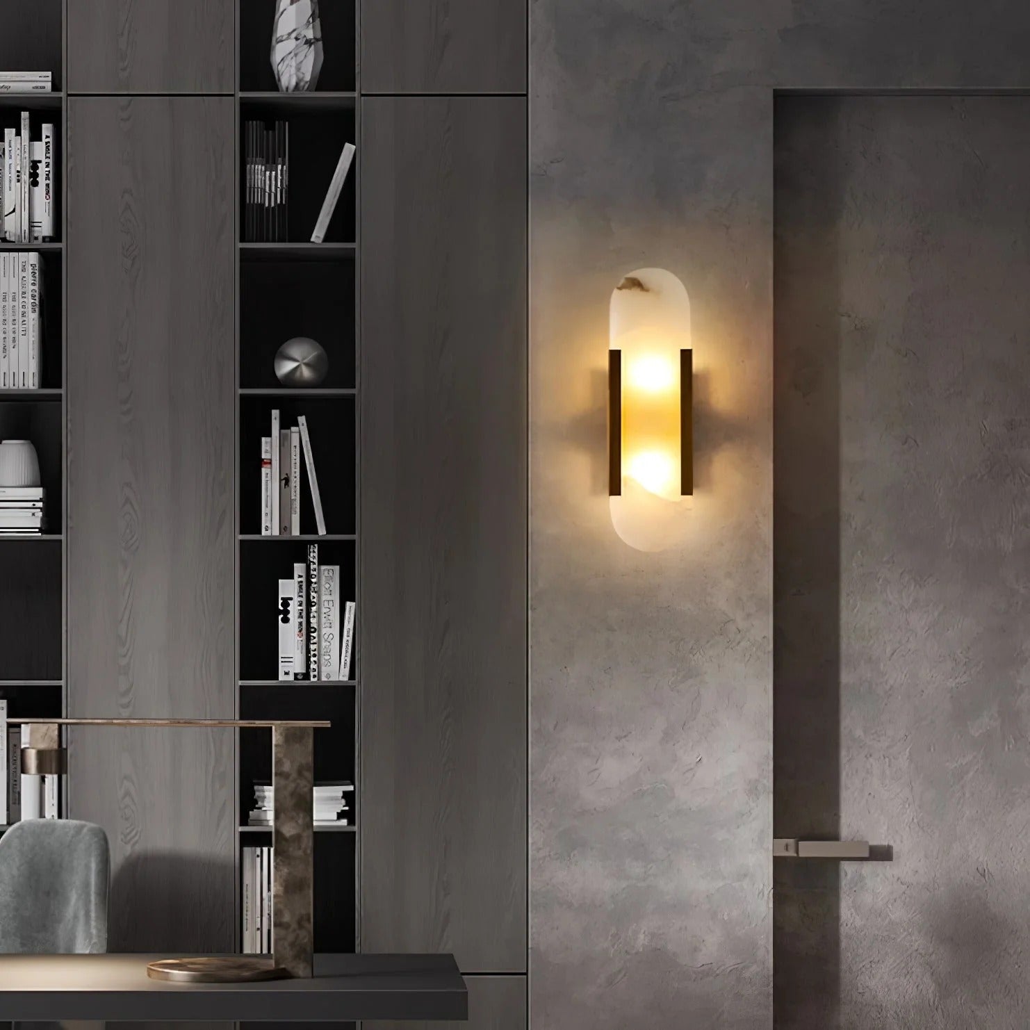 Serica - Elegant Alabaster Indoor Wall Llight, 2 Size LUMINORLIGHTING
