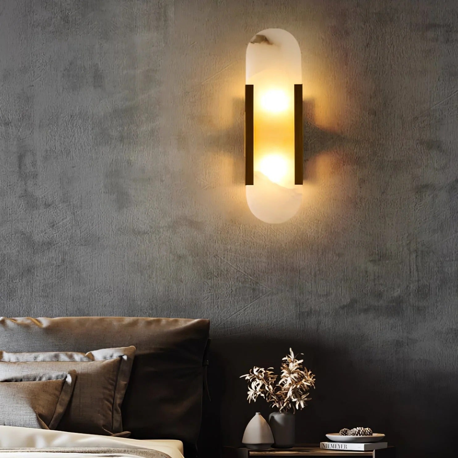 Serica - Elegant Alabaster Indoor Wall Llight, 2 Size LUMINORLIGHTING