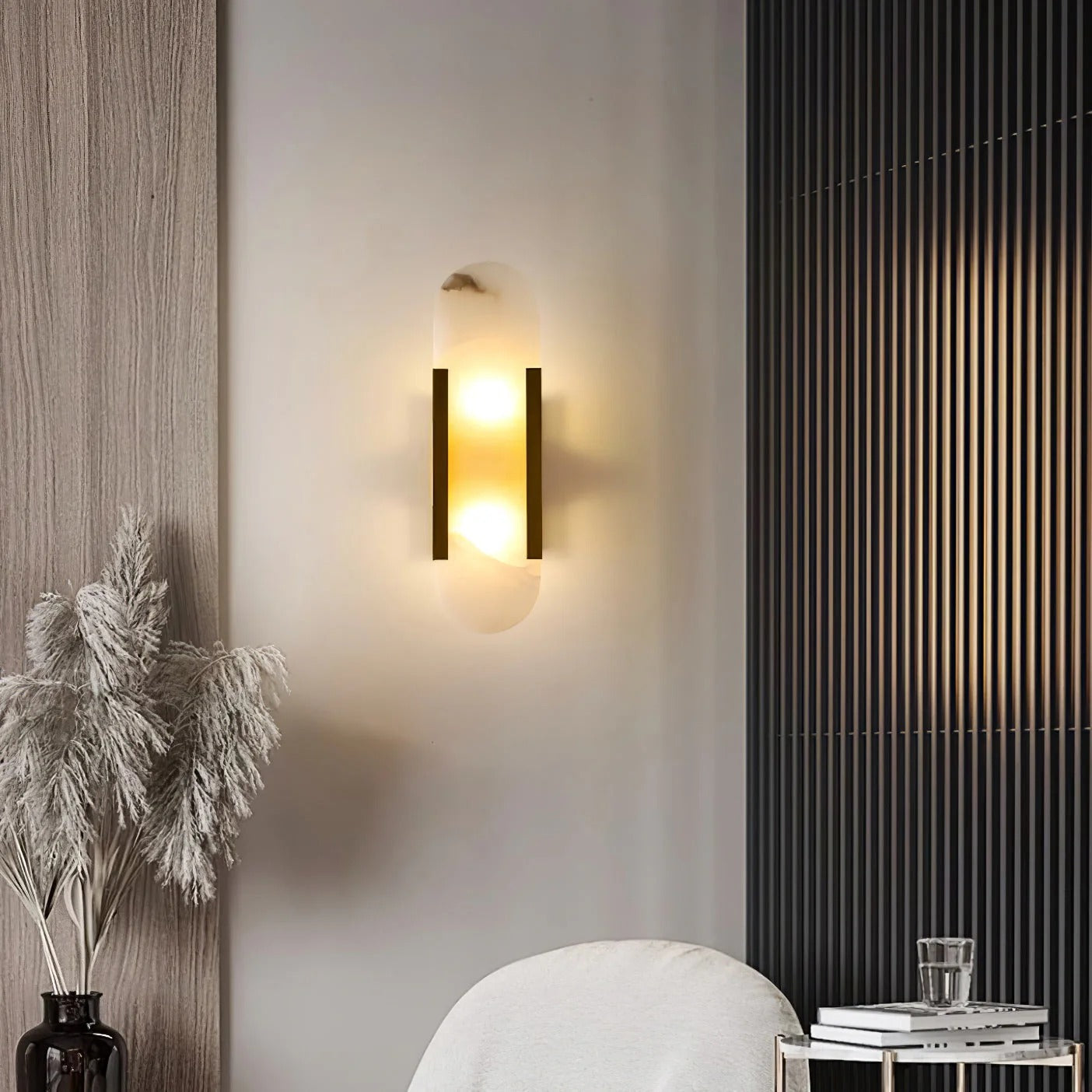 Serica - Elegant Alabaster Indoor Wall Llight, 2 Size LUMINORLIGHTING