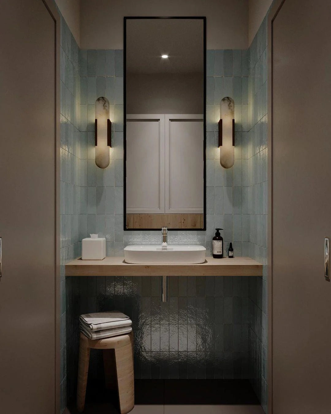 Serica - Elegant Alabaster Indoor Wall Llight, 2 Size LUMINORLIGHTING