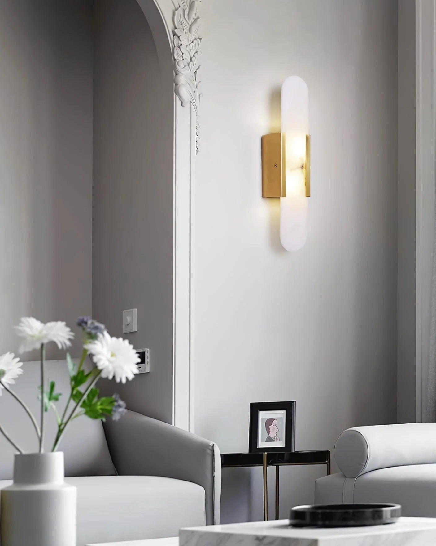 Serica - Elegant Alabaster Indoor Wall Llight, 2 Size LUMINORLIGHTING