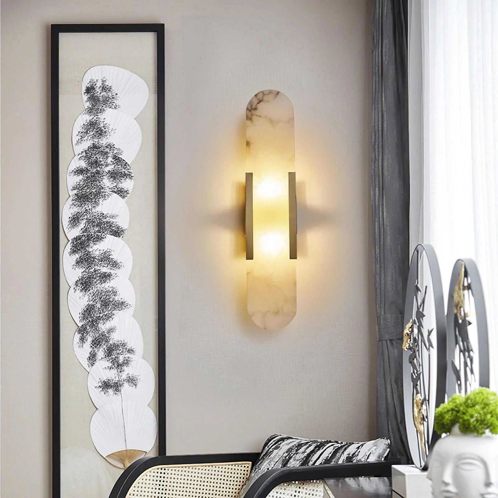 Serica - Elegant Alabaster Indoor Wall Llight, 2 Size LUMINORLIGHTING