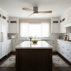 Ardea - Simple Design Wooden Ceiling Fan with LED Light, 4 Sizes, DC Motor