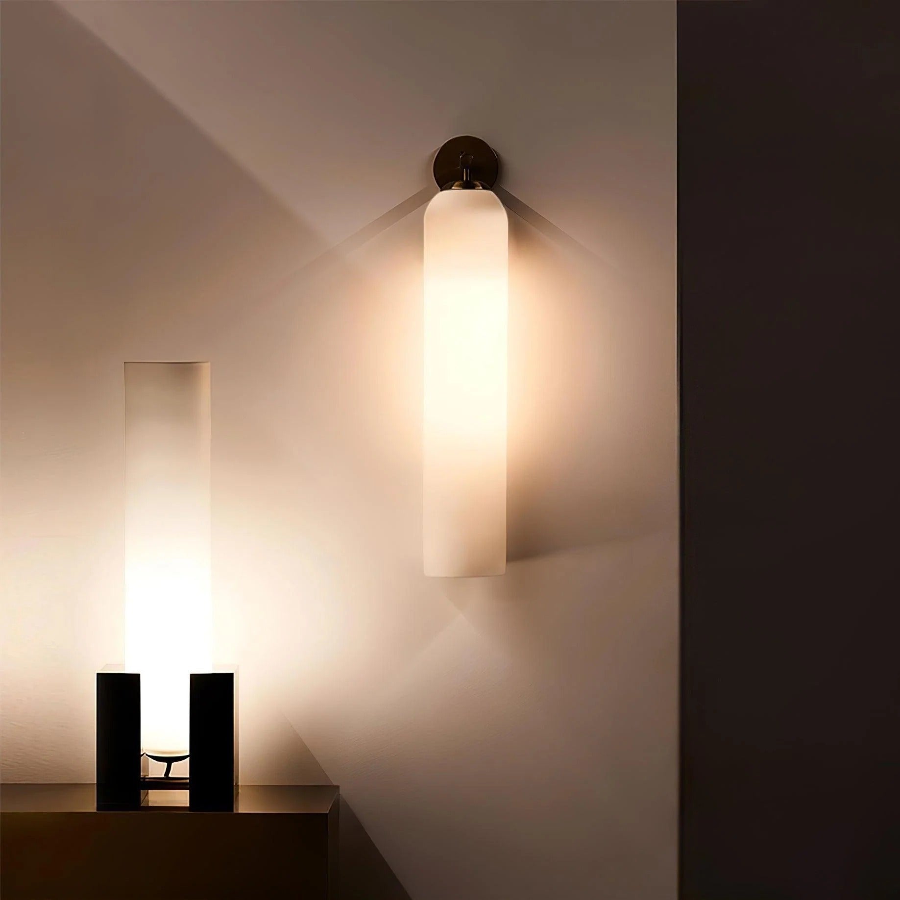 Vetra - Contemporary Cylinder Glass Wall Light LUMINORLIGHTING