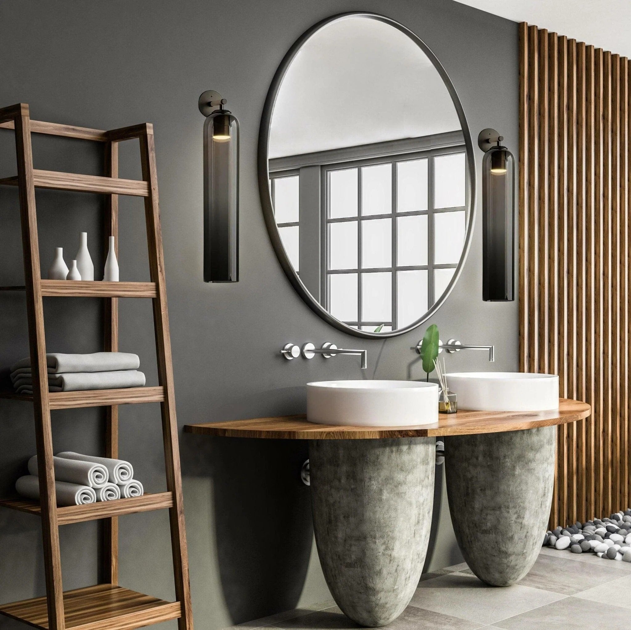 Vetra - Contemporary Cylinder Glass Wall Light LUMINORLIGHTING