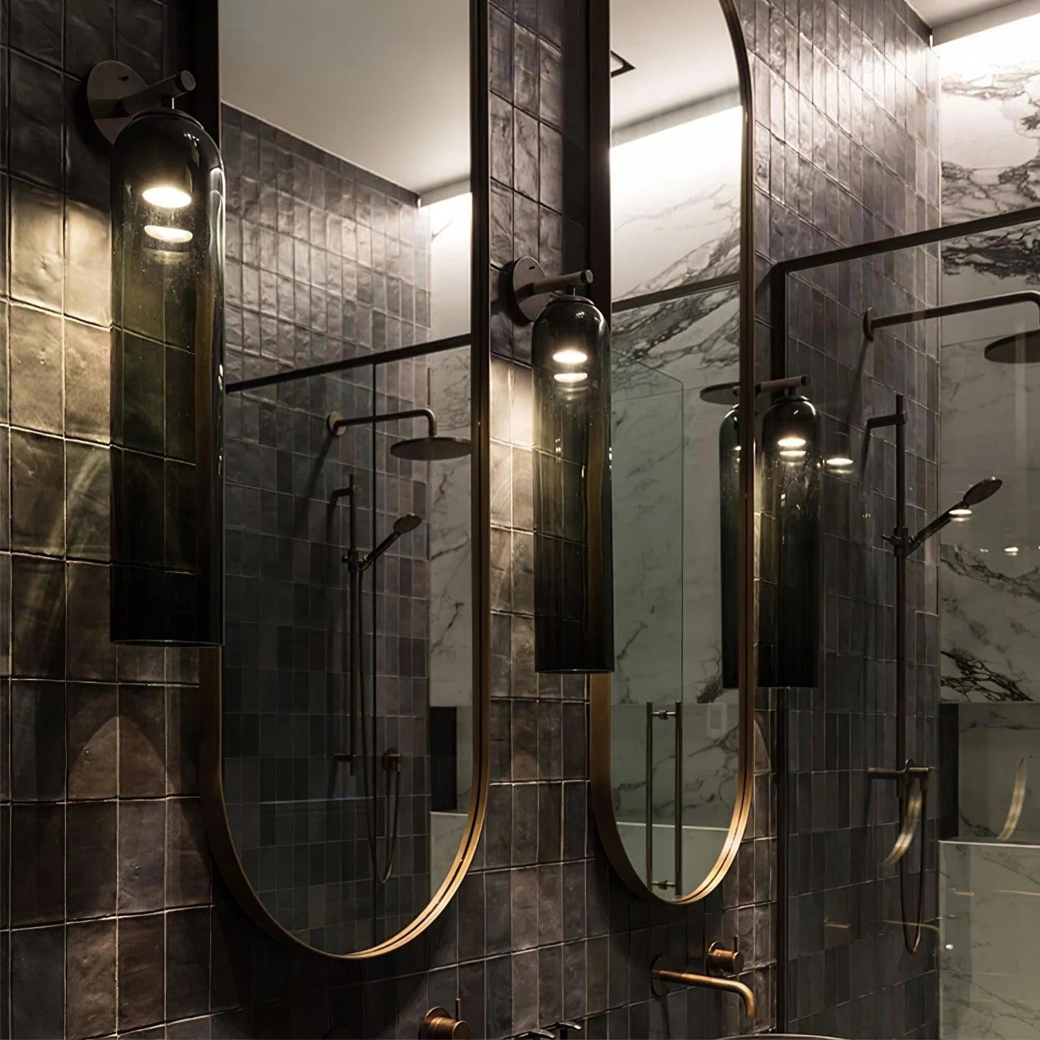 Vetra - Contemporary Cylinder Glass Wall Light LUMINORLIGHTING